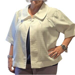 NWT NY COLLECTION White Loose Summer Jacket 1X